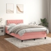 Cama box spring con colchón terciopelo rosa 120x190 cm