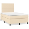 vidaXL Cama box spring con colchón tela color crema 120x190 cm