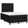 Cama box spring con colchón tela negro 120x190 cm