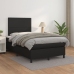 Cama box spring con colchón cuero sintético negro 120x190 cm