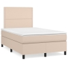 Cama box spring con colchón cuero sintético capuchino 120x190cm