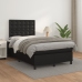 Cama box spring con colchón cuero sintético negro 120x190 cm