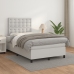 Cama box spring con colchón cuero sintético blanco 120x190 cm