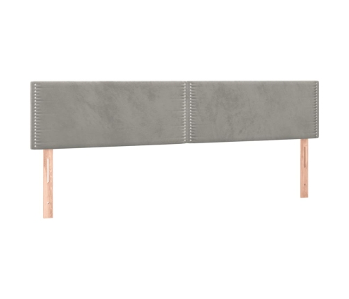 Cama box spring con colchón terciopelo gris claro 120x190 cm