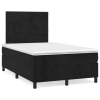 Cama box spring con colchón terciopelo negro 120x190 cm