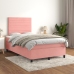 vidaXL Cama box spring con colchón terciopelo rosa 120x190 cm