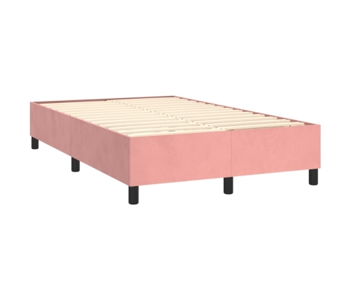 vidaXL Cama box spring con colchón terciopelo rosa 120x190 cm