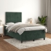 Cama box spring con colchón terciopelo verde oscuro 120x190 cm