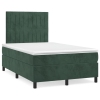 Cama box spring con colchón terciopelo verde oscuro 120x190 cm