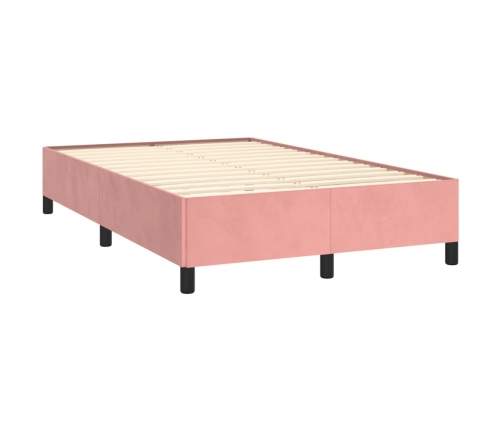 Cama box spring con colchón terciopelo rosa 120x190 cm