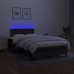 Cama box spring con colchón y luces LED tela negro 120x190 cm