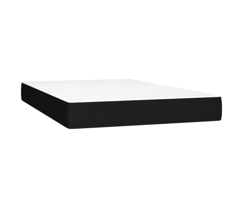 Cama box spring con colchón y luces LED tela negro 120x190 cm