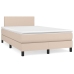 Cama box spring colchón LED cuero sintético capuchino 120x190cm