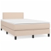 Cama box spring colchón LED cuero sintético capuchino 120x190cm