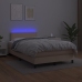 Cama box spring colchón LED cuero sintético capuchino 120x190cm