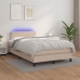 Cama box spring colchón LED cuero sintético capuchino 120x190cm