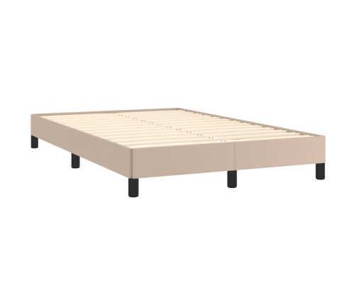 Cama box spring colchón LED cuero sintético capuchino 120x190cm