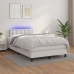 Cama box spring colchón y LED cuero sintético blanco 120x190 cm