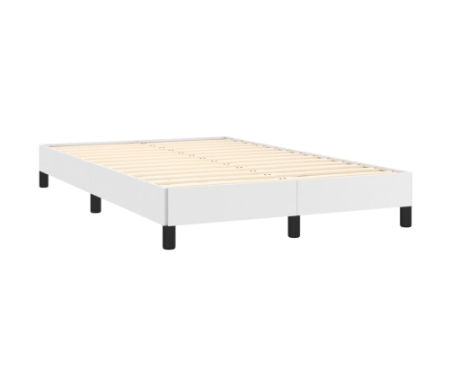 Cama box spring colchón y LED cuero sintético blanco 120x190 cm