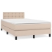 Cama box spring colchón LED cuero sintético capuchino 120x190cm