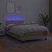 Cama box spring colchón LED cuero sintético capuchino 120x190cm