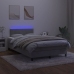 Cama box spring colchón y LED terciopelo gris claro 120x190 cm