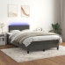 Cama box spring colchón y LED terciopelo gris oscuro 120x190 cm