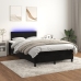 Cama box spring con colchón y LED terciopelo negro 120x190 cm