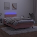 Cama box spring con colchón y LED terciopelo rosa 120x190 cm