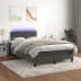 Cama box spring colchón y LED terciopelo gris oscuro 120x190 cm