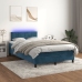 Cama box spring colchón y LED terciopelo azul oscuro 120x190 cm