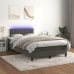 Cama box spring colchón y LED terciopelo gris oscuro 120x190 cm