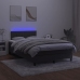 Cama box spring con colchón y LED terciopelo negro 120x190 cm