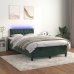 Cama box spring colchón y LED terciopelo verde oscuro 120x190cm