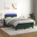 Cama box spring colchón y LED terciopelo verde oscuro 120x190cm