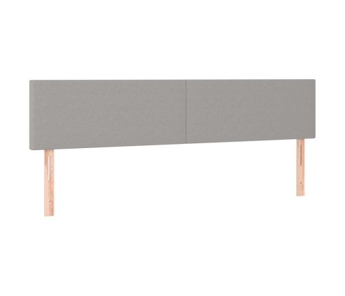 Cama box spring con colchón y LED tela gris claro 120x190 cm