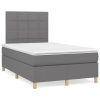 vidaXL Cama box spring con colchón y LED tela marrón oscuro 120x190 cm