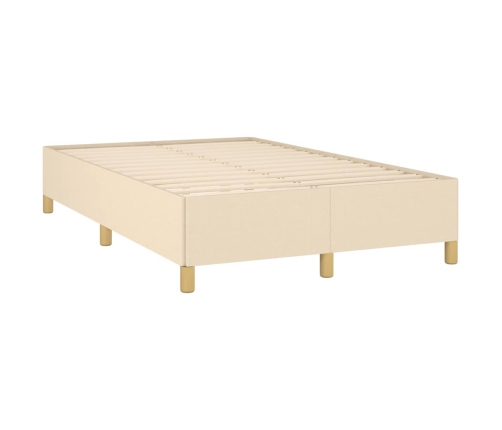 vidaXL Cama box spring con colchón y luces LED tela crema 120x190 cm