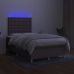 Cama box spring con colchón y LED tela gris taupe 120x190 cm