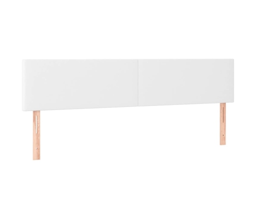 Cama box spring colchón y LED cuero sintético blanco 120x190 cm