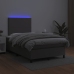 Cama box spring con colchón LED cuero sintético gris 120x190 cm