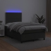 Cama box spring con colchón LED cuero sintético negro 120x190cm