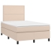 Cama box spring colchón LED cuero sintético capuchino 120x190cm