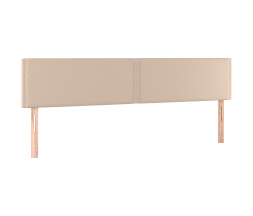 Cama box spring colchón LED cuero sintético capuchino 120x190cm