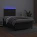 Cama box spring con colchón LED cuero sintético negro 120x190cm