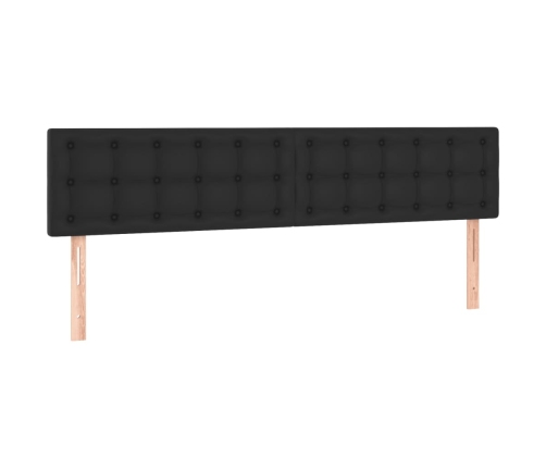 Cama box spring con colchón LED cuero sintético negro 120x190cm