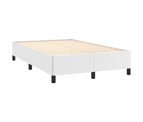 Cama box spring colchón y LED cuero sintético blanco 120x190 cm