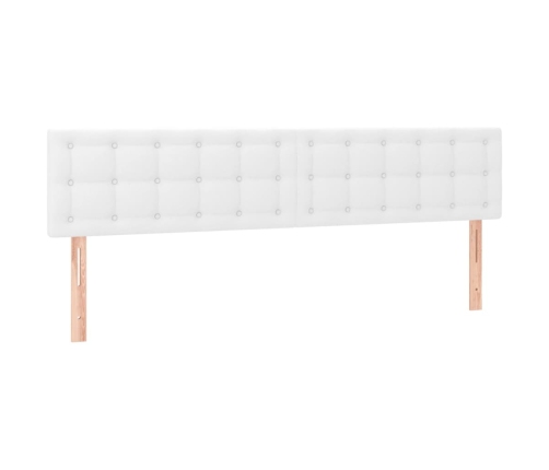 Cama box spring colchón y LED cuero sintético blanco 120x190 cm