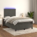 Cama box spring colchón y LED terciopelo gris oscuro 120x190 cm