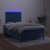 Cama box spring colchón y LED terciopelo azul oscuro 120x190 cm